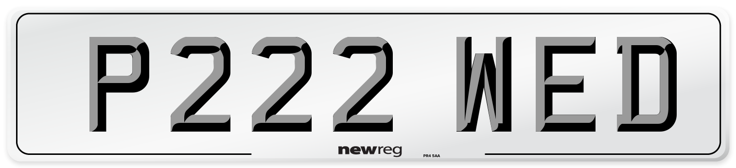 P222 WED Number Plate from New Reg